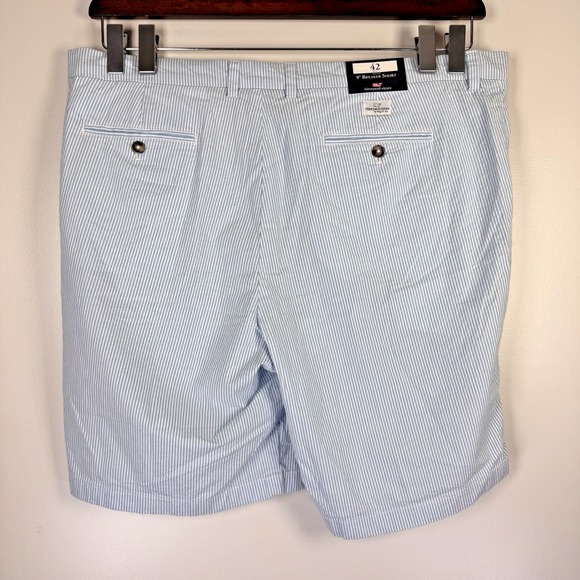 Vineyard Vines Men's 42 9" Seersucker Breaker Shorts Striped Bayside Blue‎ NEW - Picture 3 of 5